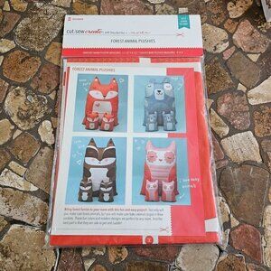 Moda Cut & Sew Forest Animal Plush Kit, DOES NOT INCLUDE poly-fil needle thread